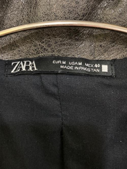 ZARA（ザラ）ZARA (ザラ) ヴィンテージ加工ラムレザージャケット ブラック サイズ:Mの古着・服飾アイテム