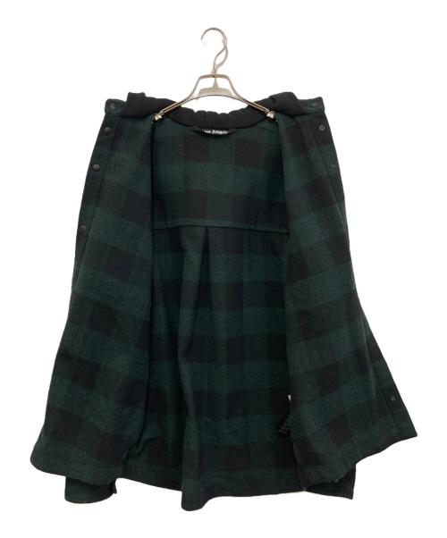 Palm Angels（パーム エンジェルス）Palm Angels (パーム エンジェルス) Check Logo Hooded Overshirt グリーン サイズ:Mの古着・服飾アイテム