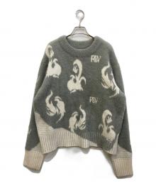 FenG CHen WANG（フェンチェンワン）の古着「Jacquard Pullover Sweater」｜グレー