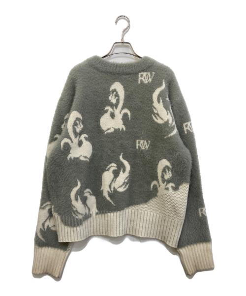 FenG CHen WANG（フェンチェンワン）FENG CHEN WANG (フェンチェンワン) Jacquard Pullover Sweater グレー サイズ:Ｍの古着・服飾アイテム