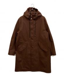 MACKINTOSH×TOMORROW LAND（マッキントッシュ×トゥモローランド）の古着「別注GRANISH ウールボンディング フーデッドコート」｜ブラウン