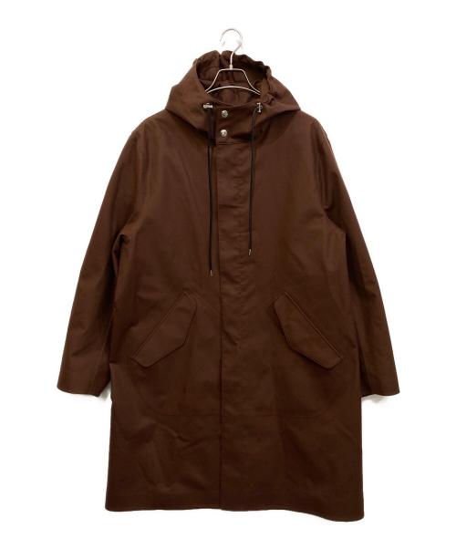 MACKINTOSH（マッキントッシュ）MACKINTOSH (マッキントッシュ) TOMORROW LAND (トゥモローランド) 別注GRANISH ウールボンディング フーデッドコート ブラウン サイズ:40の古着・服飾アイテム