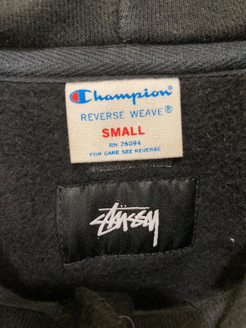 stussy（ステューシー）stussy (ステューシー) Champion (チャンピオン) ジップパーカー ブラック サイズ:Sの古着・服飾アイテム