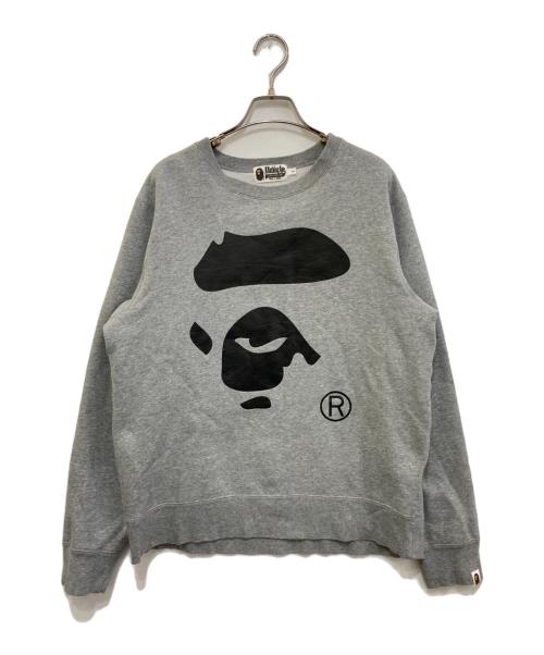 A BATHING APE（ア ベイシング エイプ）A BATHING APE (ア ベイシング エイプ) プリントスウェット グレー サイズ:Lの古着・服飾アイテム