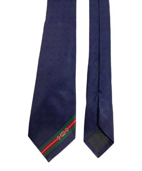 GUCCI（グッチ）GUCCI (グッチ) シルク ホースビット ダブルG ネクタイ ネイビー サイズ:-の古着・服飾アイテム