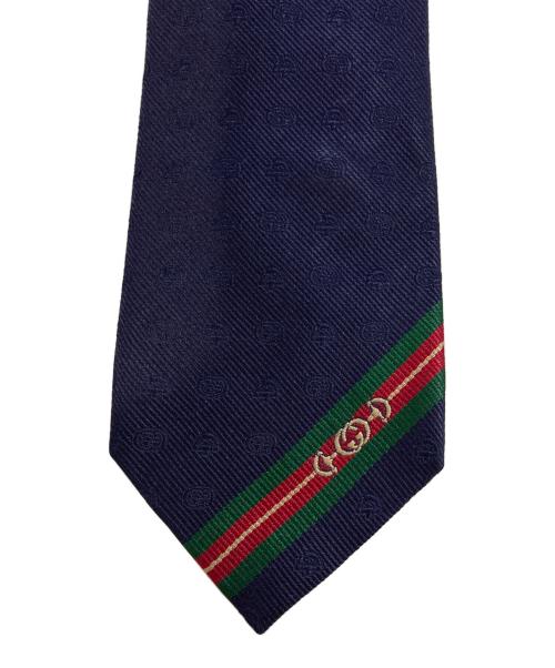 GUCCI（グッチ）GUCCI (グッチ) シルク ホースビット ダブルG ネクタイ ネイビー サイズ:-の古着・服飾アイテム