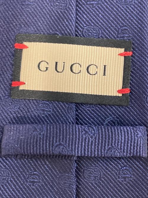 GUCCI（グッチ）GUCCI (グッチ) シルク ホースビット ダブルG ネクタイ ネイビー サイズ:-の古着・服飾アイテム