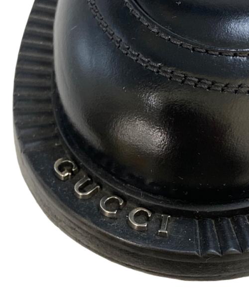 GUCCI（グッチ）GUCCI (グッチ) Uチップコインローファー　794790 ブラック サイズ:7の古着・服飾アイテム