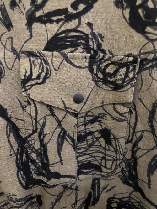 SASQUATCHfabrix.（サスクワッチファブリックス）SASQUATCHfabrix. (サスクワッチファブリックス) FLOWER SKETCH シャツ ブラウン サイズ:Mの古着・服飾アイテム