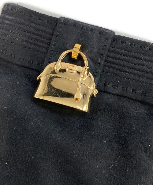 HERMES（エルメス）HERMES (エルメス) ボリードジジェチャームスエード手袋 ブラックの古着・服飾アイテム