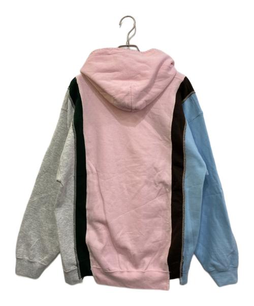 Rebuild by Needles（リビルドバイニードルス）Rebuild by Needles (リビルドバイニードルス) madhappy (マッドハッピー) 再構築プルオーバーパーカー ピンク サイズ:Lの古着・服飾アイテム