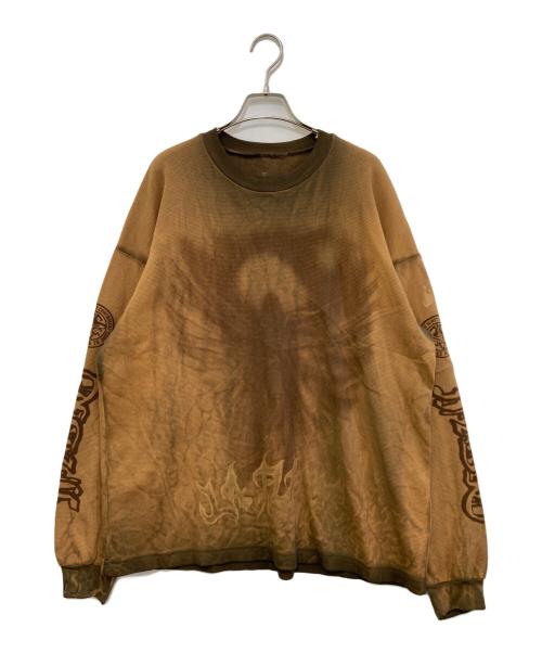 Travis Scott（トラヴィススコット）TRAVIS SCOTT (トラヴィススコット) Coachella プリントカットソー ブラウン サイズ:Lの古着・服飾アイテム