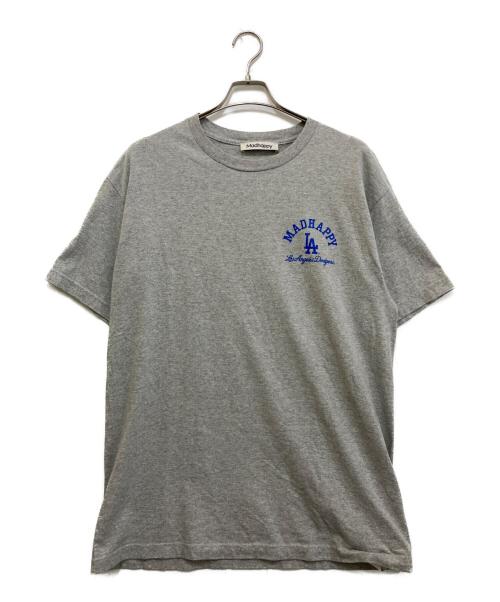 madhappy（マッドハッピー）madhappy (マッドハッピー) プリントTシャツ グレー サイズ:Ｌの古着・服飾アイテム
