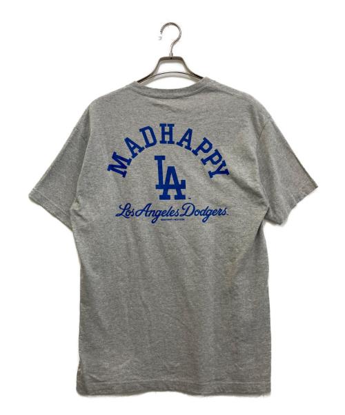 madhappy（マッドハッピー）madhappy (マッドハッピー) プリントTシャツ グレー サイズ:Ｌの古着・服飾アイテム