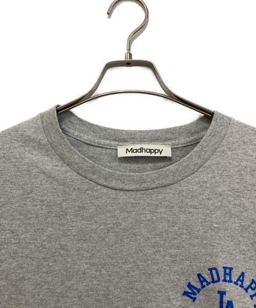 madhappy（マッドハッピー）madhappy (マッドハッピー) プリントTシャツ グレー サイズ:Ｌの古着・服飾アイテム