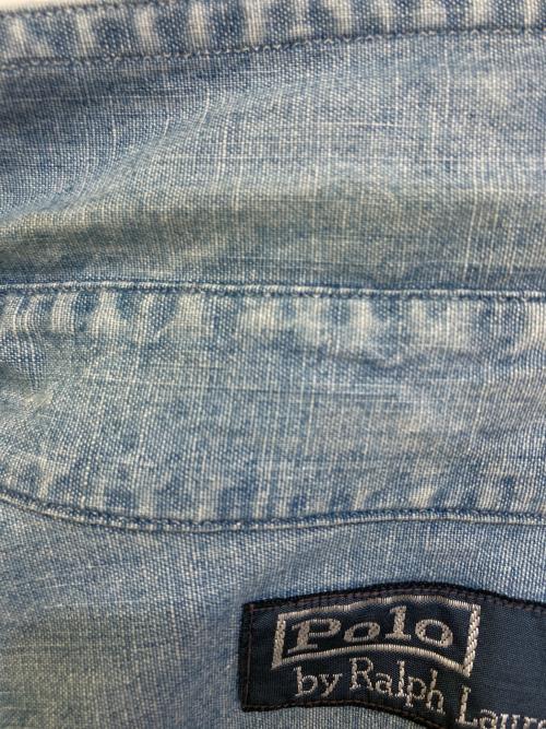 POLO RALPH LAUREN（ポロ・ラルフローレン）POLO RALPH LAUREN (ポロ・ラルフローレン) シャンブレーハンティングシャツ ブルー サイズ:Sの古着・服飾アイテム