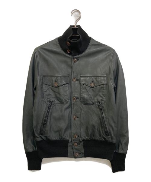 OMNIGOD（オムニゴッド）OMNIGOD (オムニゴッド) レザーブルゾン ブラック サイズ:Mの古着・服飾アイテム