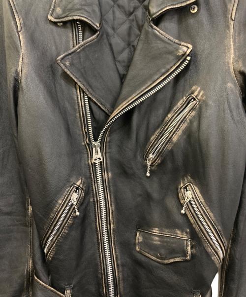 nano・universe（ナノ・ユニバース）nano・universe (ナノ・ユニバース) ラムレザーダブルライダースジャケット ブラック サイズ:Mの古着・服飾アイテム