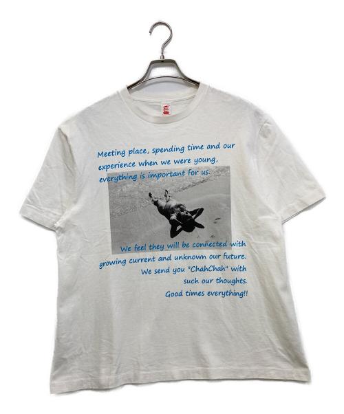 ChahChah（チャーチャー）ChahChah (チャーチャー) CC MESSAGE PHOTO S/S TEE　0241CT30 ホワイト サイズ:Mの古着・服飾アイテム