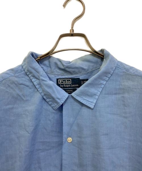 POLO RALPH LAUREN（ポロ・ラルフローレン）POLO RALPH LAUREN (ポロ・ラルフローレン) CURHAM CLASSIC FIT オープンカラーシャツ ブルー サイズ:３XBの古着・服飾アイテム