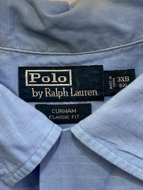 POLO RALPH LAUREN（ポロ・ラルフローレン）POLO RALPH LAUREN (ポロ・ラルフローレン) CURHAM CLASSIC FIT オープンカラーシャツ ブルー サイズ:３XBの古着・服飾アイテム