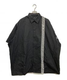 FRED PERRY×RAF SIMONS（フレッドペリー×ラフシモンズ）の古着「半袖ビッグシャツ」｜ブラック