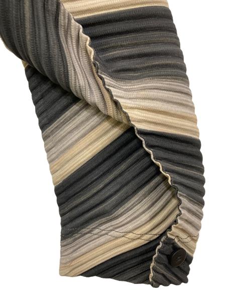 HOMME PLISSE ISSEY MIYAKE（オム プリッセ イッセイ ミヤケ）HOMME PLISSE ISSEY MIYAKE (オム プリッセ イッセイ ミヤケ) RB STRIPES 2 ブラック×グレー サイズ:2の古着・服飾アイテム