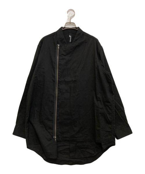 GROUND Y（グラウンドワイ）GROUND Y (グラウンドワイ) LIGHT COTTON TWILLL WASH ONC LEFT OVERLAPPING SHIRT　GP-B08-003 ブラック サイズ:3の古着・服飾アイテム