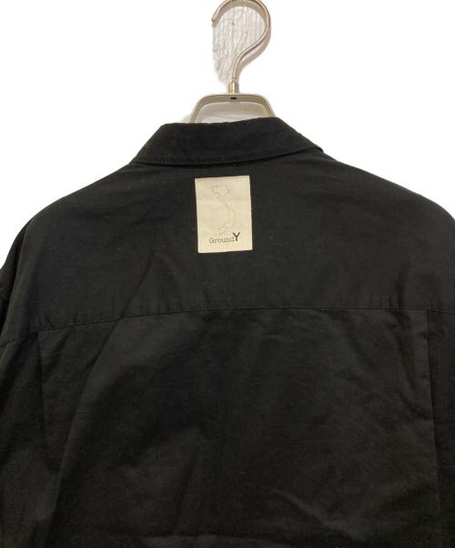 GROUND Y（グラウンドワイ）GROUND Y (グラウンドワイ) LIGHT COTTON TWILLL WASH ONC LEFT OVERLAPPING SHIRT　GP-B08-003 ブラック サイズ:3の古着・服飾アイテム