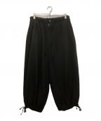 GROUND Yグラウンドワイ）の古着「POLYESTER/TRIACETATE CREPE de CHINE BALLOON PANTS」｜ブラック