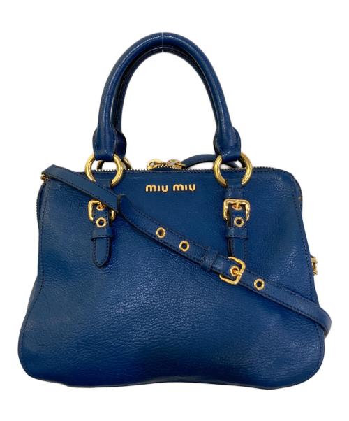 MIU MIU（ミュウミュウ）MIU MIU (ミュウミュウ) 2WAYショルダーバッグ ブルーの古着・服飾アイテム