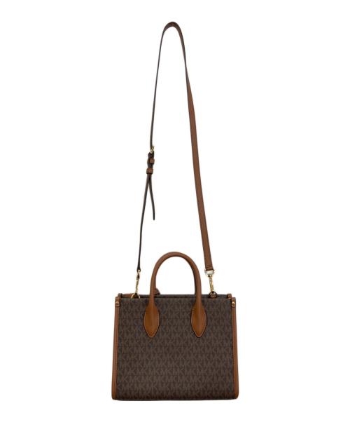 MICHAEL KORS（マイケル・コース）MICHAEL KORS (マイケル・コース) ミレラシグネチャーロゴスモールショッパートップクロスボディーバッグ ブラウンの古着・服飾アイテム