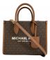 MICHAEL KORS（マイケル・コース）の古着「ミレラシグネチャーロゴスモールショッパートップクロスボディーバッグ」｜ブラウン