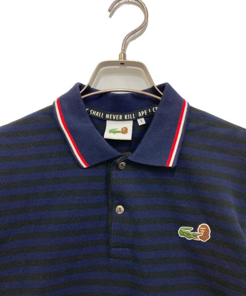 LACOSTE（ラコステ）LACOSTE (ラコステ) A BATHING APE (アベイシングエイプ) ポロシャツ　PH902P ネイビー サイズ:3の古着・服飾アイテム