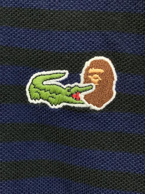 LACOSTE（ラコステ）LACOSTE (ラコステ) A BATHING APE (アベイシングエイプ) ポロシャツ　PH902P ネイビー サイズ:3の古着・服飾アイテム