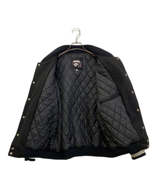 A BATHING APE（ア ベイシング エイプ）A BATHING APE (ア ベイシング エイプ) レザー切替スタジャン ブラック サイズ:Lの古着・服飾アイテム