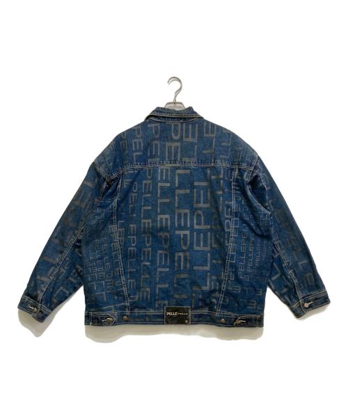pellepelle（ペレペレ）pellepelle (ペレペレ) 総柄デニムジャケット ブルー サイズ:XLの古着・服飾アイテム