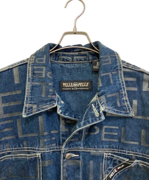 pellepelle（ペレペレ）pellepelle (ペレペレ) 総柄デニムジャケット ブルー サイズ:XLの古着・服飾アイテム