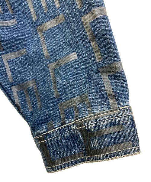 pellepelle（ペレペレ）pellepelle (ペレペレ) 総柄デニムジャケット ブルー サイズ:XLの古着・服飾アイテム