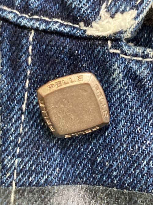 pellepelle（ペレペレ）pellepelle (ペレペレ) 総柄デニムジャケット ブルー サイズ:XLの古着・服飾アイテム