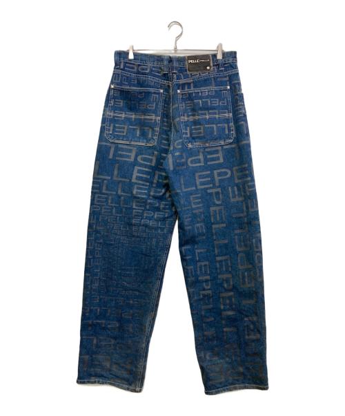 pellepelle（ペレペレ）pellepelle (ペレペレ) 総柄デニムパンツ　57X1P ブルー サイズ:36の古着・服飾アイテム