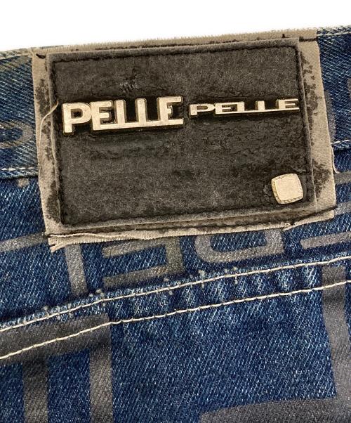 pellepelle（ペレペレ）pellepelle (ペレペレ) 総柄デニムパンツ　57X1P ブルー サイズ:36の古着・服飾アイテム