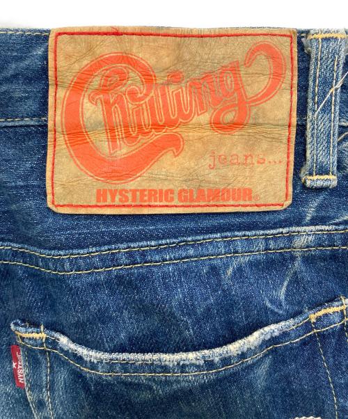Hysteric Glamour（ヒステリックグラマー）Hysteric Glamour (ヒステリックグラマー) ダメージ加工ワイドデニムパンツ　2AP-4814 インディゴ サイズ:Mの古着・服飾アイテム
