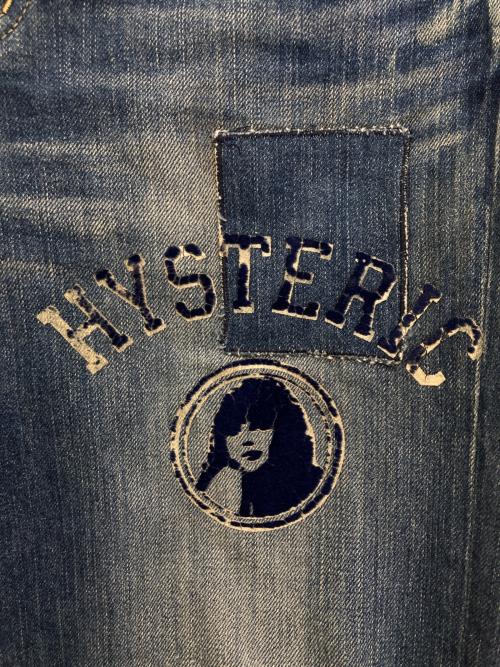 Hysteric Glamour（ヒステリックグラマー）Hysteric Glamour (ヒステリックグラマー) ダメージ加工ワイドデニムパンツ　2AP-4814 インディゴ サイズ:Mの古着・服飾アイテム
