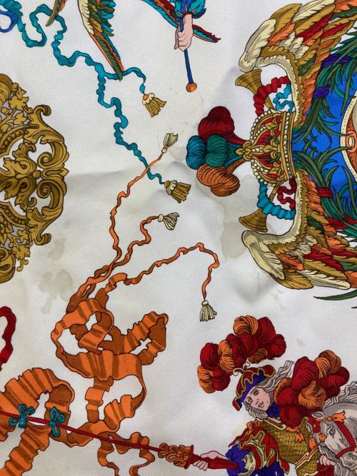 GUCCI（グッチ）GUCCI (グッチ) 大判スカーフ　ルイ14世 太陽王 ブラックの古着・服飾アイテム