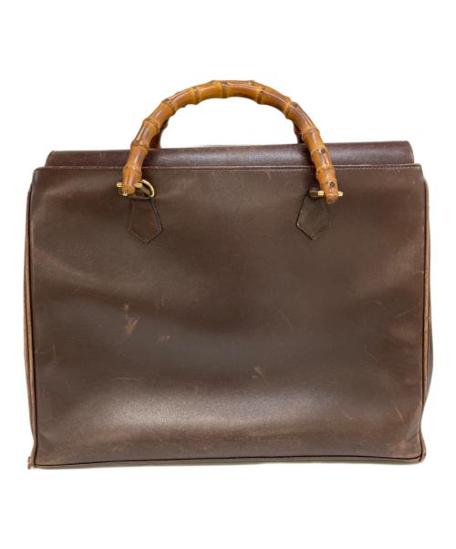 GUCCI（グッチ）GUCCI (グッチ) バンブーレザートートバッグ ブラウンの古着・服飾アイテム