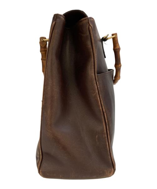 GUCCI（グッチ）GUCCI (グッチ) バンブーレザートートバッグ ブラウンの古着・服飾アイテム