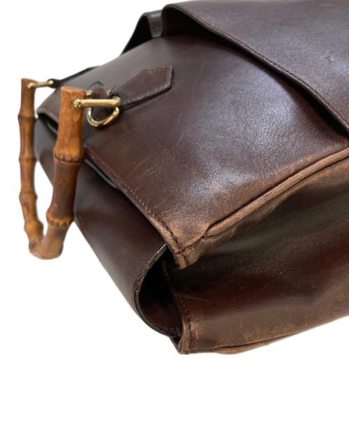 GUCCI（グッチ）GUCCI (グッチ) バンブーレザートートバッグ ブラウンの古着・服飾アイテム