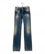 DSQUARED2ディースクエアード）の古着「マルチカラーボタンデニムパンツ」｜ブルー