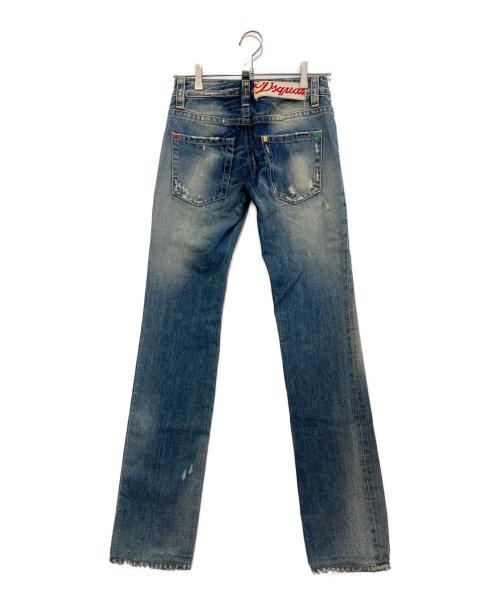 DSQUARED2（ディースクエアード）DSQUARED2 (ディースクエアード) マルチカラーボタンデニムパンツ ブルー サイズ:38の古着・服飾アイテム